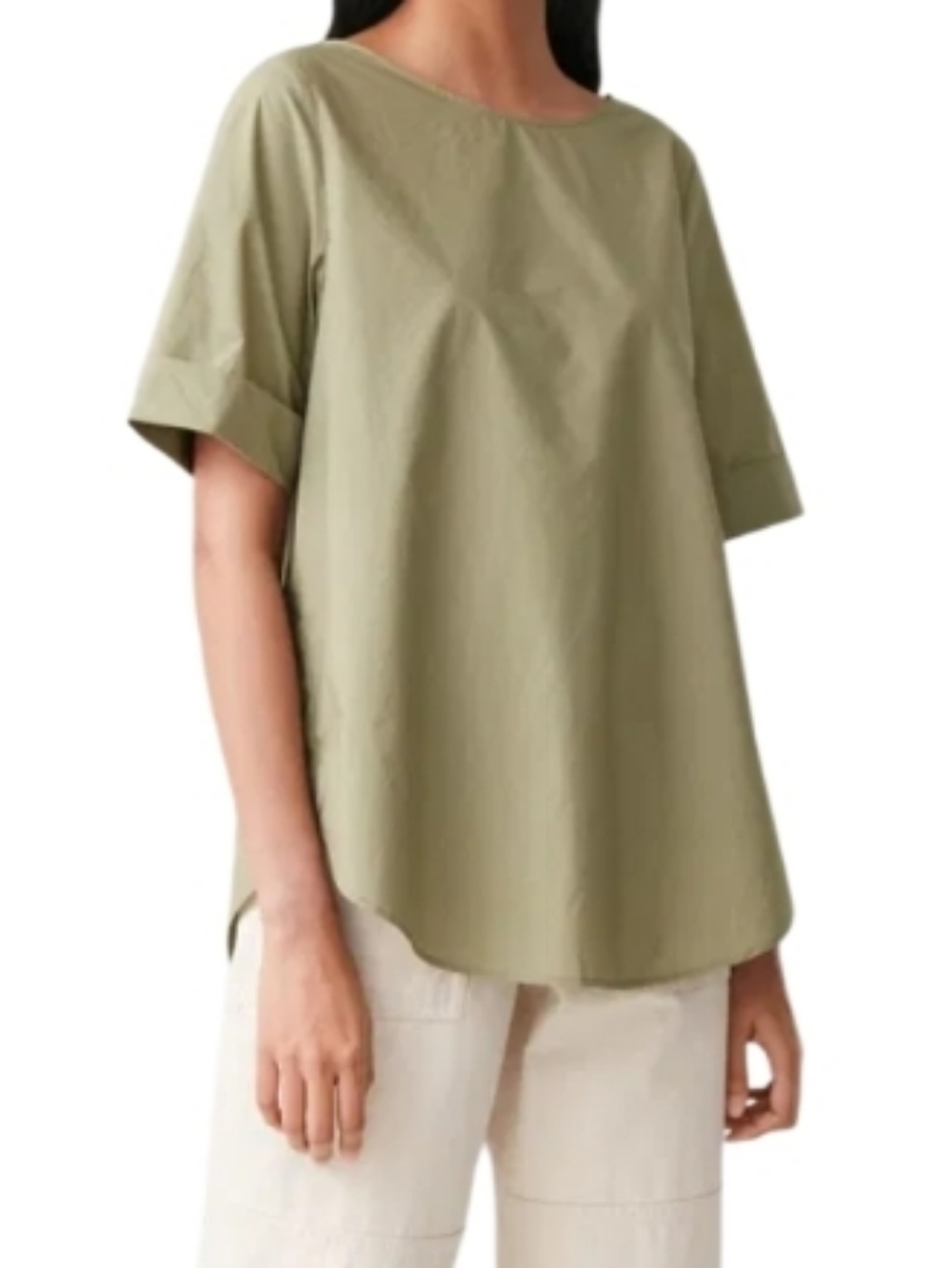 COS Relaxed Olive Short-Sleeve Women’s Top Oversize Style